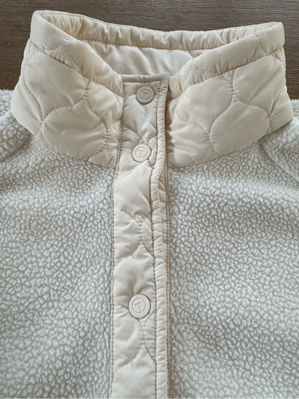 Cream Quilted & fleece womens  Jacket - Picture 3 of 8
